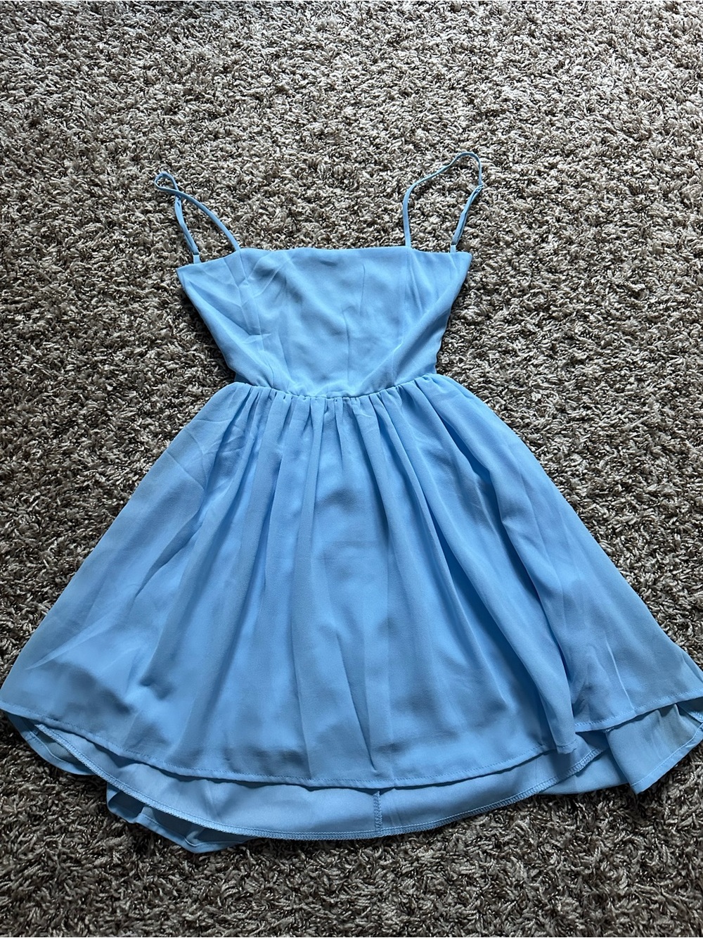 Lucy In The Sky - Light Blue Spaghetti Strap Backless Dress